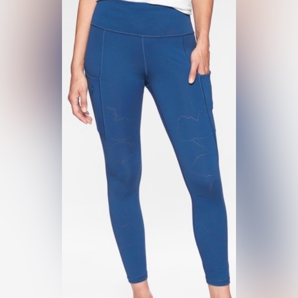 Athleta All In 7/8 Reaction Tight- Blue- S